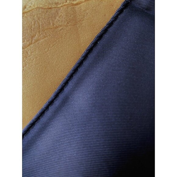 Tory Burch Reva Leopard Double Sided Silk Square Scarf Tory Navy Blue Reversible - Picture 8 of 11